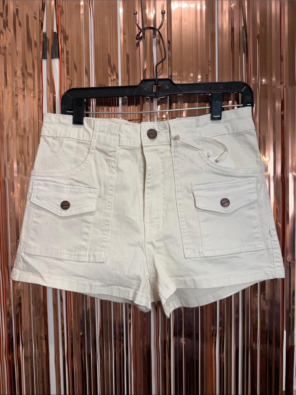 Dollhouse Off-White Cargo Shorts with Front Flaps NEW